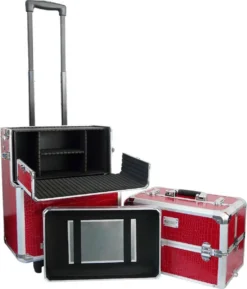 Veronica NAIL-PRODUCTS Aluminium Nagel Trolley 3 In 1 CROCO ROOD, Pedicure, Manicure. Ook Als Sinterklaas Trolley, Trolly, Koffer! -Cosmeticawinkel 1027x1200 9