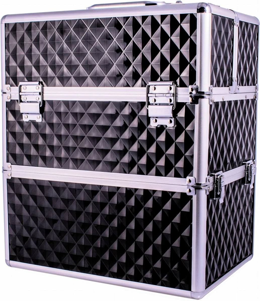 SUNONE Make Up Koffer Patroon Zwart XL 2 SUNONE Make Up Koffer Patroon Zwart XL - Afbeelding 2