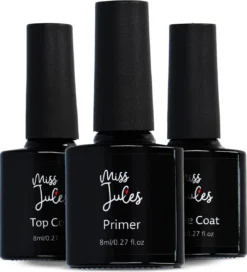 Miss Jules® Base & Top Coat & Primer 24 Ml - Gellak - Goede Aanhechting - Blijvend Glanzende Nagels