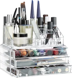 Relaxdays Make-up Organizer Klein - Stapelbaar - Sieradendoosje - Cosmetica - Opbergbox - Wit 21 Relaxdays Make-up Organizer Klein - Stapelbaar - Sieradendoosje - Cosmetica - Opbergbox - Wit -Cosmeticawinkel 1108x1200 3