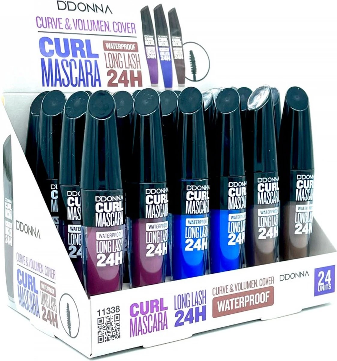D'Donna - Curl Mascara - Blauw - Waterproof - 1 Flesje Met 8 Gram Inhoud 2 D'Donna - Curl Mascara - Blauw - Waterproof - 1 Flesje Met 8 Gram Inhoud - Afbeelding 2