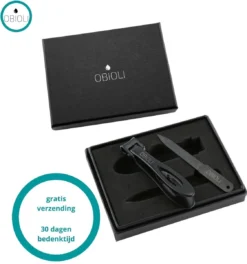 Obioli ™ Nagelknipper Set - Luxe Cadeau Doos Voor Mannen En Vrouwen - Nageltang - Nagelschaar - Kalknagels - Teennagel - Met Nagelvijl - Zwart - Groot - Gift Box -Cosmeticawinkel 1123x1200 4