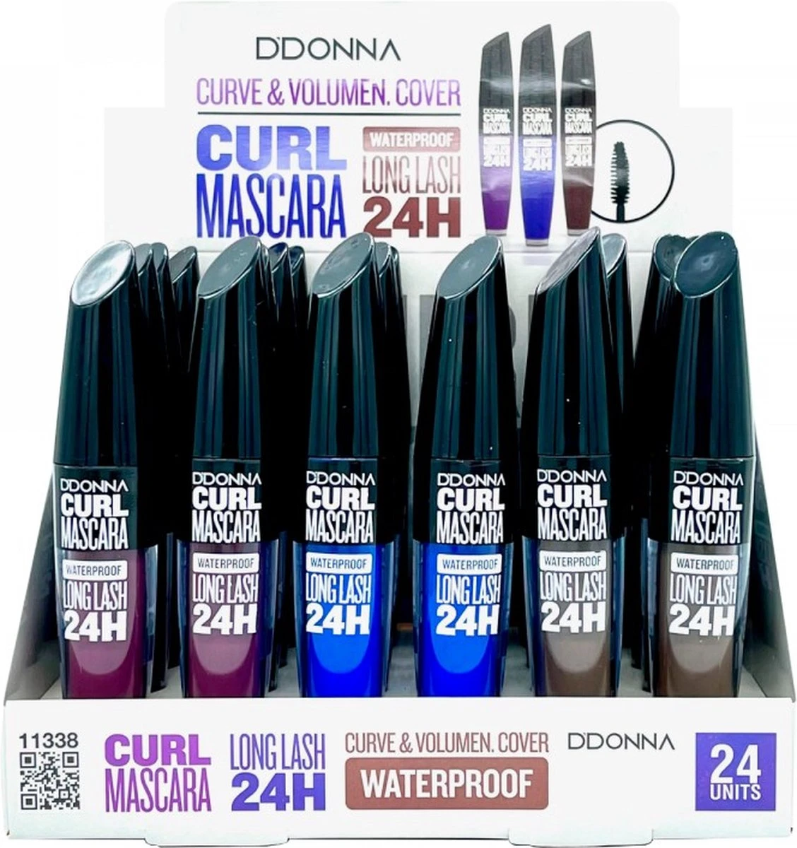 D'Donna - Curl Mascara - Blauw - Waterproof - 1 Flesje Met 8 Gram Inhoud 5 D'Donna - Curl Mascara - Blauw - Waterproof - 1 Flesje Met 8 Gram Inhoud - Afbeelding 5