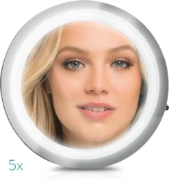 Navaris LED Make-up Spiegel - Vergrotende Cosmeticaspiegel - 360° Draaibaar - 5x Vergroting - Met Zuignap - Badkamerspiegel - Reisspiegel - Zilver 10 Navaris LED Make-up Spiegel - Vergrotende Cosmeticaspiegel - 360° Draaibaar - 5x Vergroting - Met Zuignap - Badkamerspiegel - Reisspiegel - Zilver -Cosmeticawinkel 1128x1200 3