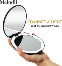 Compact Make-up Spiegel Met Tru-Daylight Verlichting - 10x Vergroting