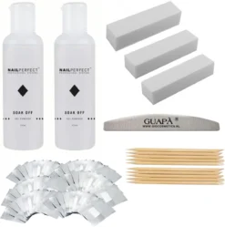 GUAPÀ® Gellak Nagel Verwijderaar Deluxury Kit Voor Alle Gel Nagels | Gel Nagellak Remover | Soak Off Remover | Aceton | Gelnagellak | 2 X 100 Ml