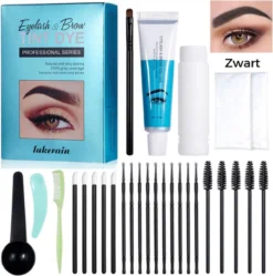 2 In 1 - Henna Wenkbrauwverf En Wimperverf - Zwart - Henna Brows - DIY Henna Brows Kit - Starterspakket Met Vele Extra's - 30 Ml