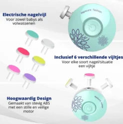 Baby Nagelknipper Groen - Baby Manicureset - Baby Verzorgingsset - Baby Nagelvijl - Baby Nagelschaartje - Baby Nagelset - Elektrisch -Cosmeticawinkel 1190x1200 8
