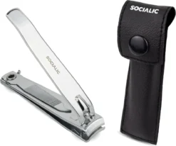 Socialic Premium Nail Clipper Set Incl. Etui En Nagelvijl - Scherpe Nagelknipper Van Roestvrij Staal | Nagelknipper Geschikt Voor Vinger- En Teennagels | Perfect Voor Manicure En Pedicure