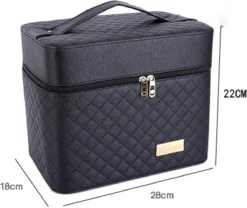 Confibel Make Up Koffer - Uitklapbaar - 5 Opbergbakken - Met Spiegel - Zwart -Cosmeticawinkel 1200x1011 3