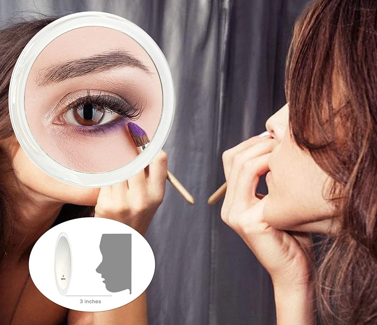 20x Vergrotende Spiegel | Met Zuignappen| Make- Up Spiegel | Close- Up Spiegel | Supervergroting | 12.5cm Diameter | Transparant 3 20x Vergrotende Spiegel | Met Zuignappen| Make- Up Spiegel | Close- Up Spiegel | Supervergroting | 12.5cm Diameter | Transparant - Afbeelding 3