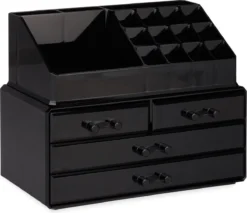 A&K 2in1 Make-up Organizer - 4 Lades Cosmetica Opbergdoos - Kaptafel - Zwart -Cosmeticawinkel 1200x1035 1