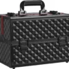 Make-upkoffer, Kapperskoffer, Cosmeticakoffer, Lege Nagelkoffer, Multikoffer, Afsluitbaar Voor Nageldesign/massageolie/fotoapparatuur, 34,7 X 22,2 X 25 Cm , Volledig Zwart HM-YAHEE-411233
