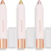 Makeup Revolution - Soft Glamour - Shimmer Shadow Stick Set - Oogschaduw Pencils - Soft Pink, Champagne Bronze Gold & Soft Green