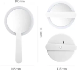 Merkloos Make Up Spiegel Met Led Verlichting - Verzorging Spiegel - Luxe Handspiegel - Zakspiegel - Sterke Handvat -Wit -Cosmeticawinkel 1200x1091 5