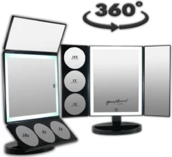 Grote Drieluik LED Make-up Spiegel Touch Knop En Dimmer 1, 3, 5 En 10 Maal Vergroting Inclusief Usb Kabel, Spiegels -Cosmeticawinkel 1200x1096 6