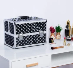 Make-upkoffer, Kapperskoffer, Cosmeticakoffer, Lege Nagelkoffer, Multikoffer, Afsluitbaar Voor Nageldesign/massageolie/fotoapparatuur, 34,7 X 22,2 X 25 Cm HMTM-YAHEE-411176 -Cosmeticawinkel 1200x1116 6
