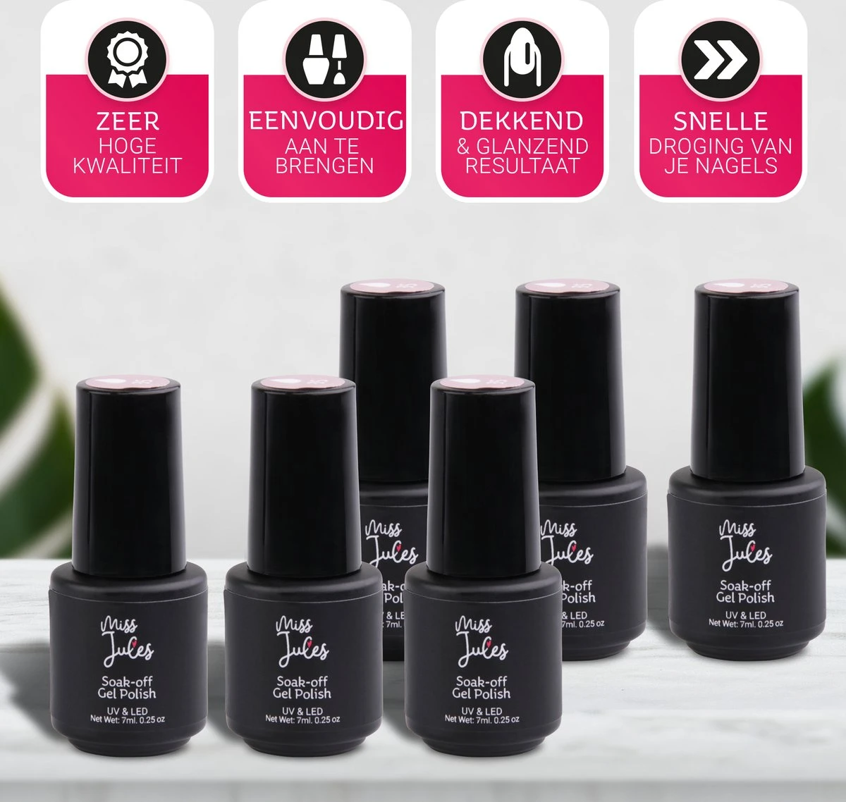 Miss Jules - 6-Delige Gellak Starterspakket - Nagellak - Kleur Rood, Wit, Creme & Glitter - Glanzend & Dekkend Resultaat 2 Miss Jules - 6-Delige Gellak Starterspakket - Nagellak - Kleur Rood, Wit, Creme & Glitter - Glanzend & Dekkend Resultaat - Afbeelding 2