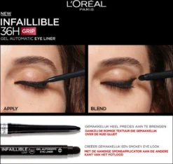 L’Oréal Paris Infallible Gel Automatic Eyeliner - 001 Intense Black -Cosmeticawinkel 1200x1139 1