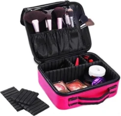 Cosmetica Koffer - Make-up Koffer Met Verstelbare Vakken - Visagie En Nagelstyliste Beauty Koffer - 26x23x9CM - Roze -Cosmeticawinkel 1200x1153 8