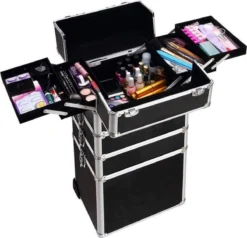 VDD Aluminium Visagie Kappers Koffer Trolley - Make-up Schmink Nagel Koffer Trolley - Zwart 9 VDD Aluminium Visagie Kappers Koffer Trolley - Make-up Schmink Nagel Koffer Trolley - Zwart -Cosmeticawinkel 1200x1157 5