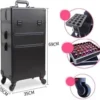 Beautycase / Beautykoffer / Trolley Voor Opbergen Van Uw Persoonlijke Verzorgingsproducten In 3 In 1 Van Aluminium - Bekleed Zwart Fluweel - 8wielen - Kapper - Tattoo - Nagel - Visagie - Make-up - Cosmetica - Schmink - Beauty Case / Beauty Koffer