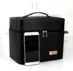 Confibel Make Up Koffer - Uitklapbaar - 5 Opbergbakken - Met Spiegel - Zwart -Cosmeticawinkel 1200x1167 43