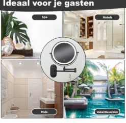 Make Up - Spiegel - Led Verlichting - 10X Vergroting - 3 Lichtstanden - Wandspiegel Rond - Badkamer - Mat Zwart - Draadloos -Cosmeticawinkel 1200x1170 37