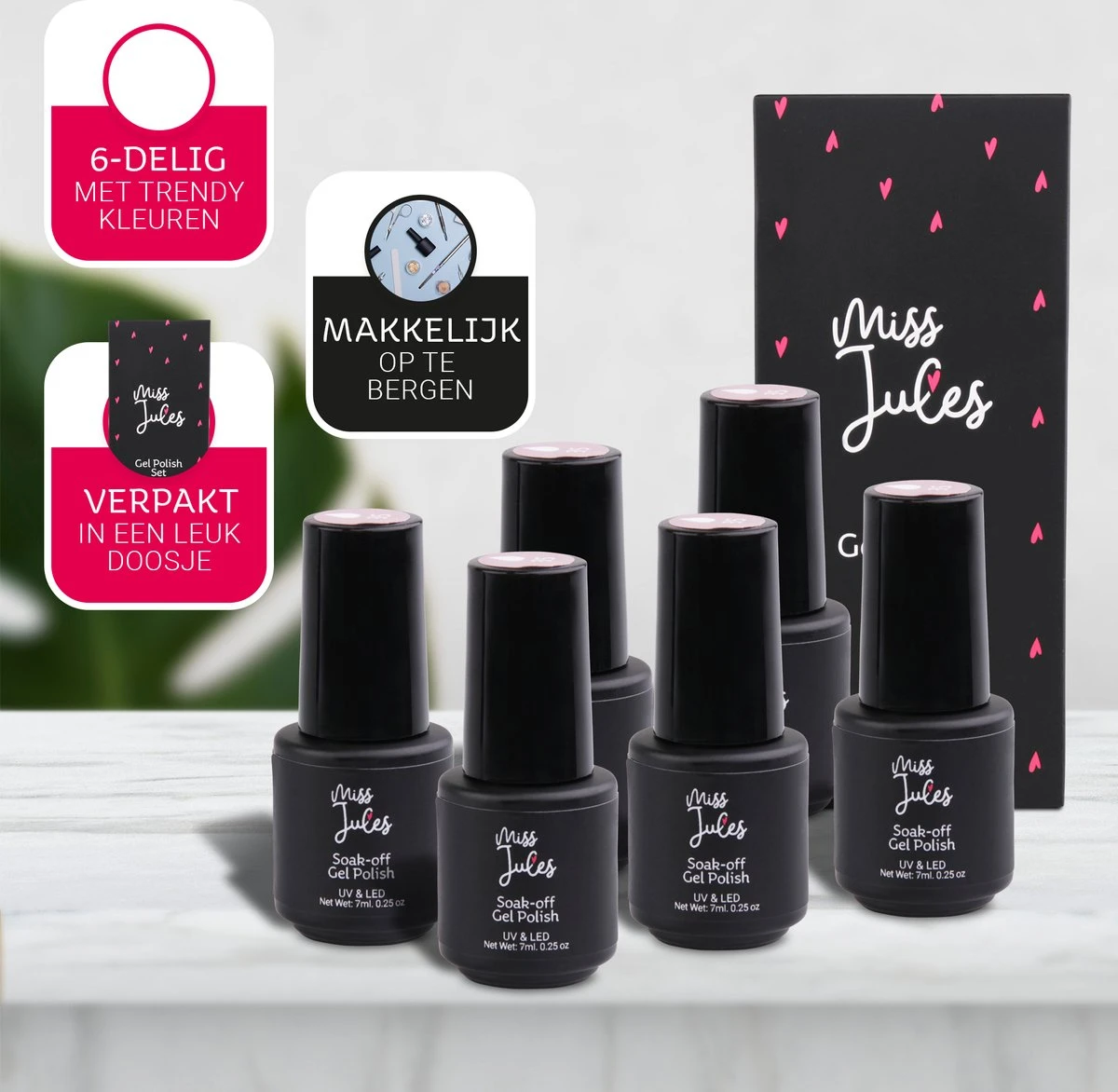 Miss Jules - 6-Delige Gellak Starterspakket - Nagellak - Kleur Rood, Wit, Creme & Glitter - Glanzend & Dekkend Resultaat 10 Miss Jules - 6-Delige Gellak Starterspakket - Nagellak - Kleur Rood, Wit, Creme & Glitter - Glanzend & Dekkend Resultaat - Afbeelding 10