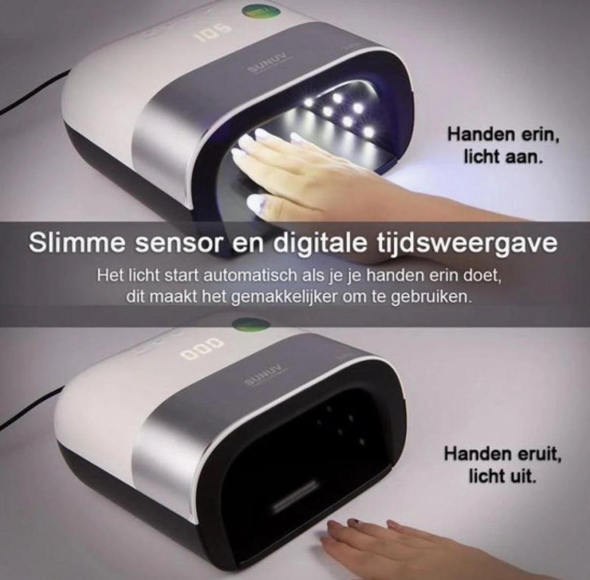 Sun Nageldroger Smart Series - Professionele UV Led Lamp - 48 Watt - Gellak - Nagellak 5 Sun Nageldroger Smart Series - Professionele UV Led Lamp - 48 Watt - Gellak - Nagellak - Afbeelding 5