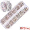 Nagel Decoratie Set - 12 Vormen - 3D - Bling Bling - Zilver - Parelmoer - Diamant