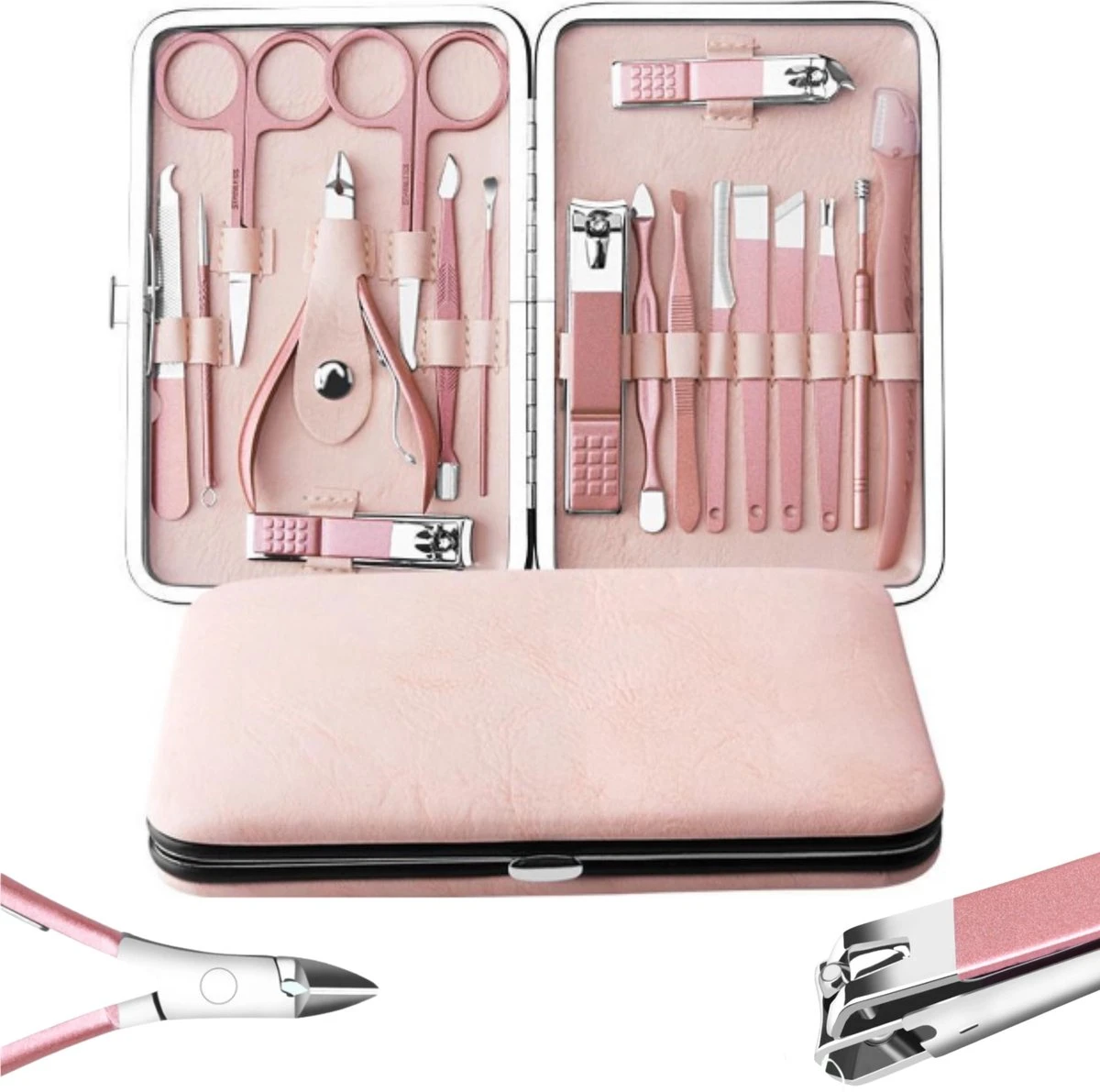 ⭐ATV PERFECTUM Luxe 18-delige - Manicure Set - Met Lederen Opbergetui - Manicureset - Nagelschaartje - Manicuresetje 1 ⭐ATV PERFECTUM Luxe 18-delige - Manicure Set - Met Lederen Opbergetui - Manicureset - Nagelschaartje - Manicuresetje