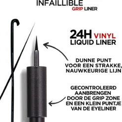 L'Oréal Paris Infailible Gip 24h Vinyl Liquid Liner Zwart - 3ml -Cosmeticawinkel 1200x1198 18