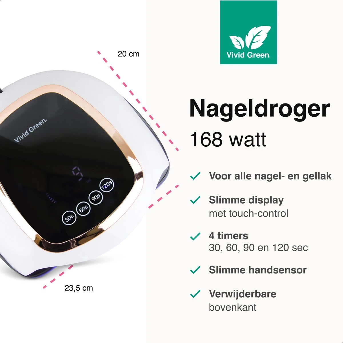 Vivid Green UV Lamp Gelnagels - Led Nagellamp - Gellak Nagel Lamp - Nageldroger - Naggellak Droger - Nagels - 168W 2 Vivid Green UV Lamp Gelnagels - Led Nagellamp - Gellak Nagel Lamp - Nageldroger - Naggellak Droger - Nagels - 168W - Afbeelding 2