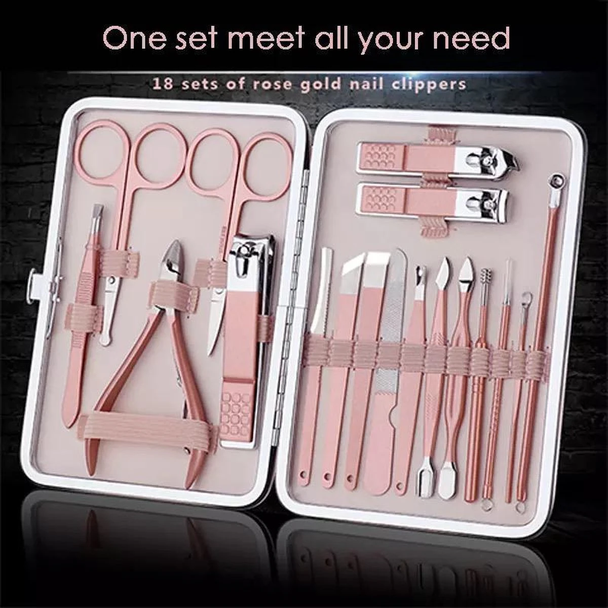 Luxe 18-delige Manicure Set - Manicure Pedicure Set- Nagelverzorging- Met Opbergetui 10 Luxe 18-delige Manicure Set - Manicure Pedicure Set- Nagelverzorging- Met Opbergetui - Afbeelding 10