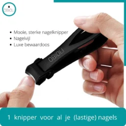 Obioli ™ Nagelknipper Set - Luxe Cadeau Doos Voor Mannen En Vrouwen - Nageltang - Nagelschaar - Kalknagels - Teennagel - Met Nagelvijl - Zwart - Groot - Gift Box -Cosmeticawinkel 1200x1200 1102