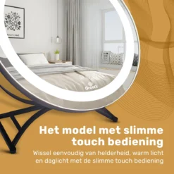 Great's® Make Up Spiegel Met LED Verlichting - ⌀ 40cm - Visagie Spiegel Rond - Extra Close Up Spiegeltje 10x - Zwart -Cosmeticawinkel 1200x1200 1135