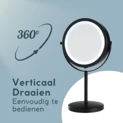 DAY Make-up Spiegel Met Verlichting - LED - 360° Draaibaar - Dubbelzijdig - 5x Vergroting - Scheerspiegel -Cosmeticawinkel 1200x1200 1144
