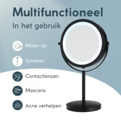 DAY Make-up Spiegel Met Verlichting - LED - 360° Draaibaar - Dubbelzijdig - 5x Vergroting - Scheerspiegel -Cosmeticawinkel 1200x1200 1145