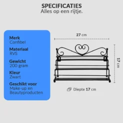 Confibel Nagellak Organizer - Nagellak Flesjes Houder - Essentiële Oliën Organizer - Rek Voor Flesjes - Wanddecoratie - Zwart -Cosmeticawinkel 1200x1200 1166