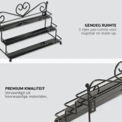 Confibel Nagellak Organizer - Nagellak Flesjes Houder - Essentiële Oliën Organizer - Rek Voor Flesjes - Wanddecoratie - Zwart -Cosmeticawinkel 1200x1200 1167