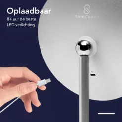 Make-up Spiegel Van Sanicraft® - USB Oplaadbaar - 360 Graden Draaibaar - Make Up Spiegel Met LED Verlichting - Afneembaar 10x Vergroting Spiegeltje - Diameter 17cm -Cosmeticawinkel 1200x1200 1205