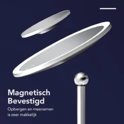 Make-up Spiegel Van Sanicraft® - USB Oplaadbaar - 360 Graden Draaibaar - Make Up Spiegel Met LED Verlichting - Afneembaar 10x Vergroting Spiegeltje - Diameter 17cm -Cosmeticawinkel 1200x1200 1207