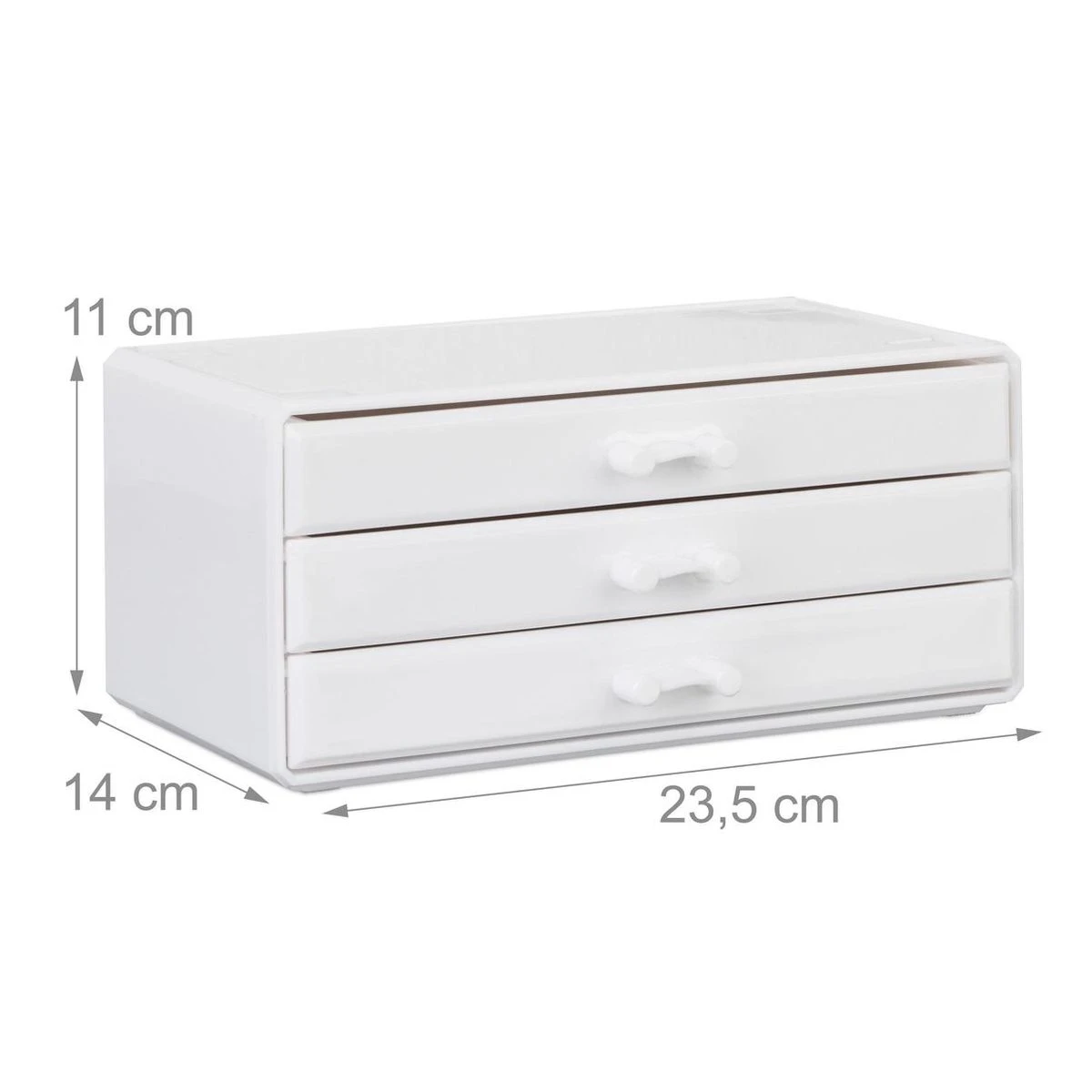 Relaxdays Make-up Organizer Klein - Stapelbaar - Sieradendoosje - Cosmetica - Opbergbox - Wit 15 Relaxdays Make-up Organizer Klein - Stapelbaar - Sieradendoosje - Cosmetica - Opbergbox - Wit - Afbeelding 15