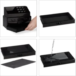 A&K 2in1 Make-up Organizer - 4 Lades Cosmetica Opbergdoos - Kaptafel - Zwart -Cosmeticawinkel 1200x1200 1287