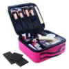 Cosmetica Koffer - Make-up Koffer Met Verstelbare Vakken - Visagie En Nagelstyliste Beauty Koffer - 26x23x9CM - Roze