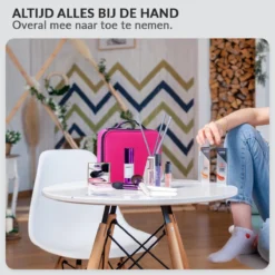 Cosmetica Koffer - Make-up Koffer Met Verstelbare Vakken - Visagie En Nagelstyliste Beauty Koffer - 26x23x9CM - Roze -Cosmeticawinkel 1200x1200 1309