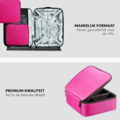 Cosmetica Koffer - Make-up Koffer Met Verstelbare Vakken - Visagie En Nagelstyliste Beauty Koffer - 26x23x9CM - Roze -Cosmeticawinkel 1200x1200 1311