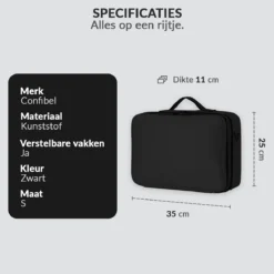 Cosmetica Koffer - Make-up Koffer Met Verstelbare Vakken - Visagie En Nagelstyliste Beauty Koffer - 35x25x11CM -Cosmeticawinkel 1200x1200 1326