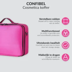 Cosmetica Koffer - Make-up Koffer Met Verstelbare Vakken - Visagie En Nagelstyliste Beauty Koffer - 40x30x14CM - Roze -Cosmeticawinkel 1200x1200 1332